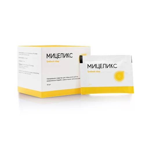 Картонная упаковка и пакетик-саше грибного сбора Мицеликс