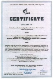 Сертификат безопасности геля Пилорис