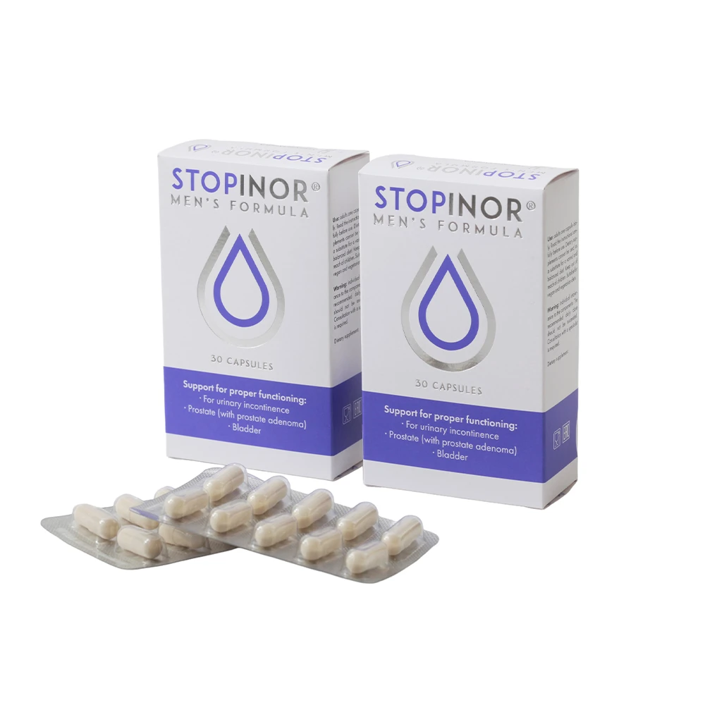Комплекс Stopinor men's formula с капсулами в блистере, средство от недержания мочи для мужчин