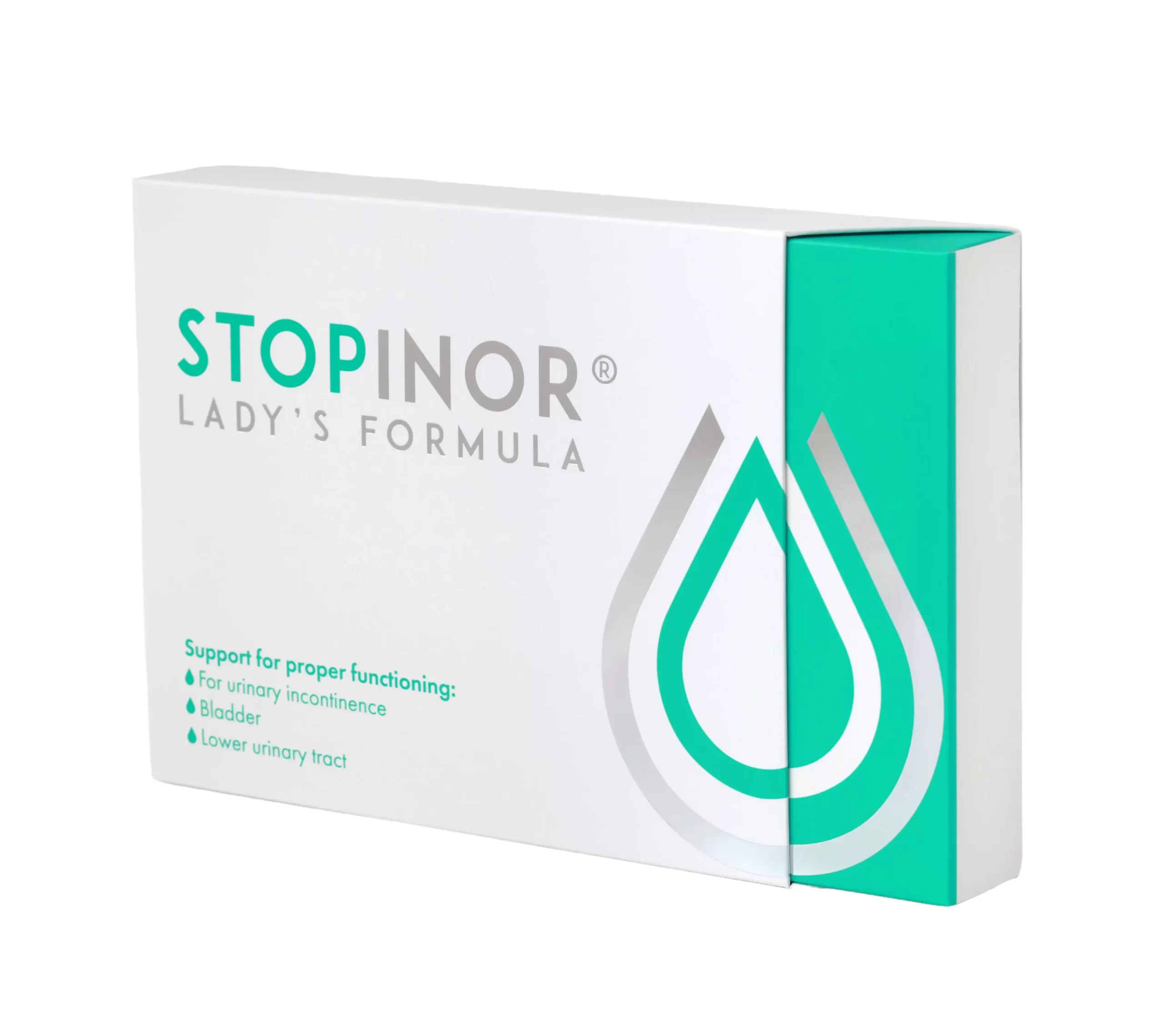 Коробка с препаратом Стопинор для женщин на белом фоне