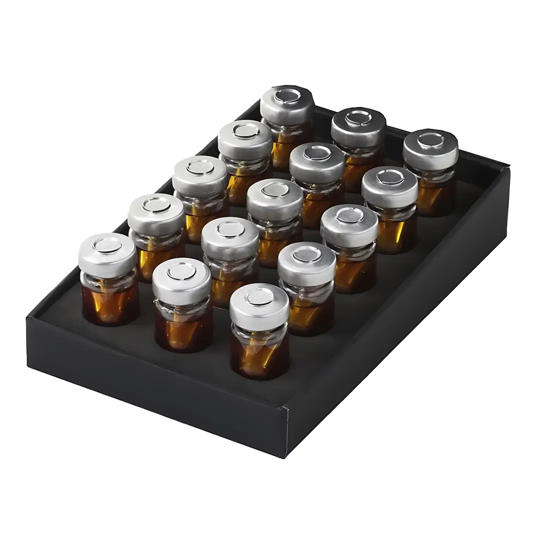 15 флаконов с каплями Фабитол, упакованных в коробку с черным наполнителем без крышки