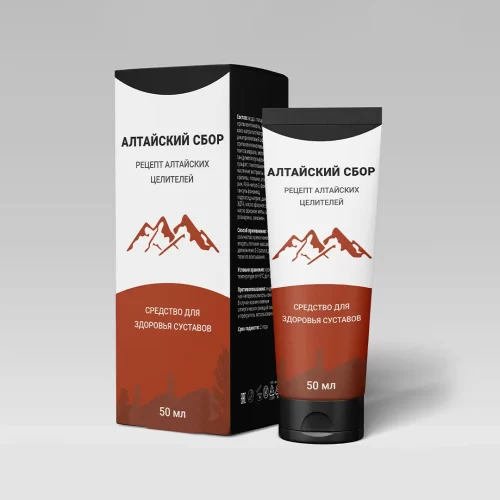 Картонная упаковка и тюбик с кремом Алтайский сбор для суставо