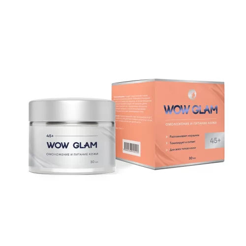 Крем для лица WOW GLAM серебристой банке 30 мл с коралловой упаковочной коробкой, антивозрастное средство против морщин для женщин старше 45 лет