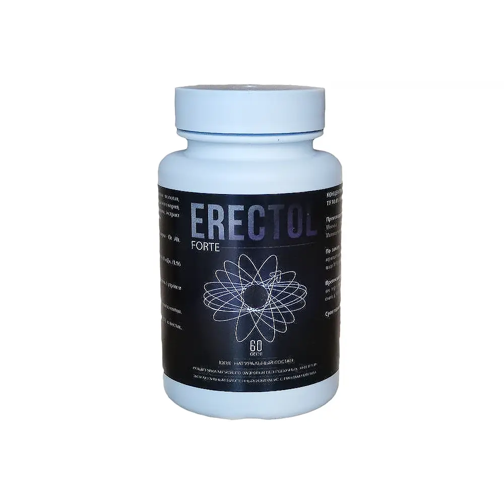 Баночка 60 капсул Эректол Форте для потенции