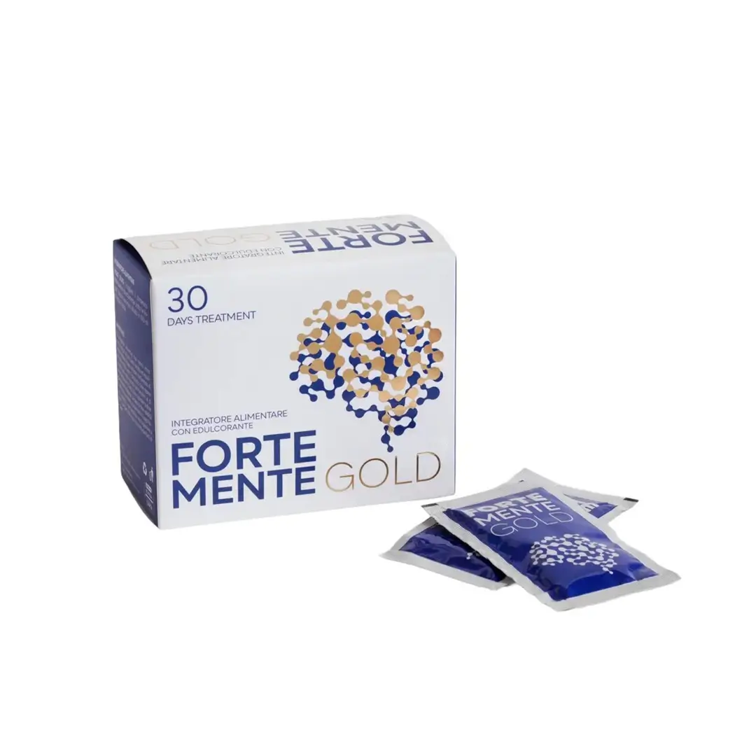 Forte Mente Gold: упаковка с двумя саше-пакетами с порошком для приёма внутрь