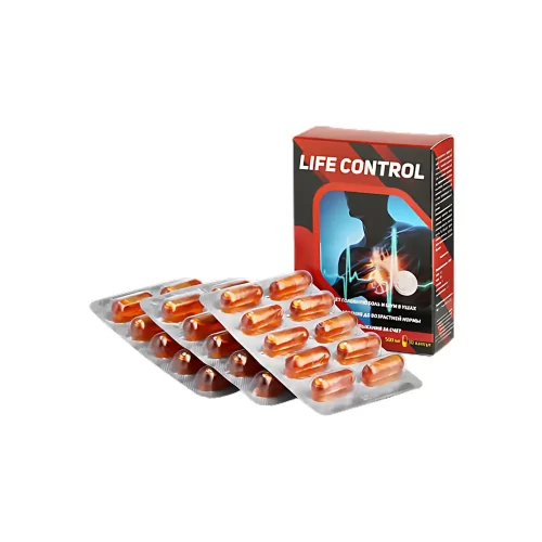 Упаковка капсул Life Control и три блистера по 10 капсул в каждом