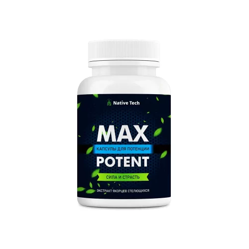 Баночка с капсулами Max Potent для потенции